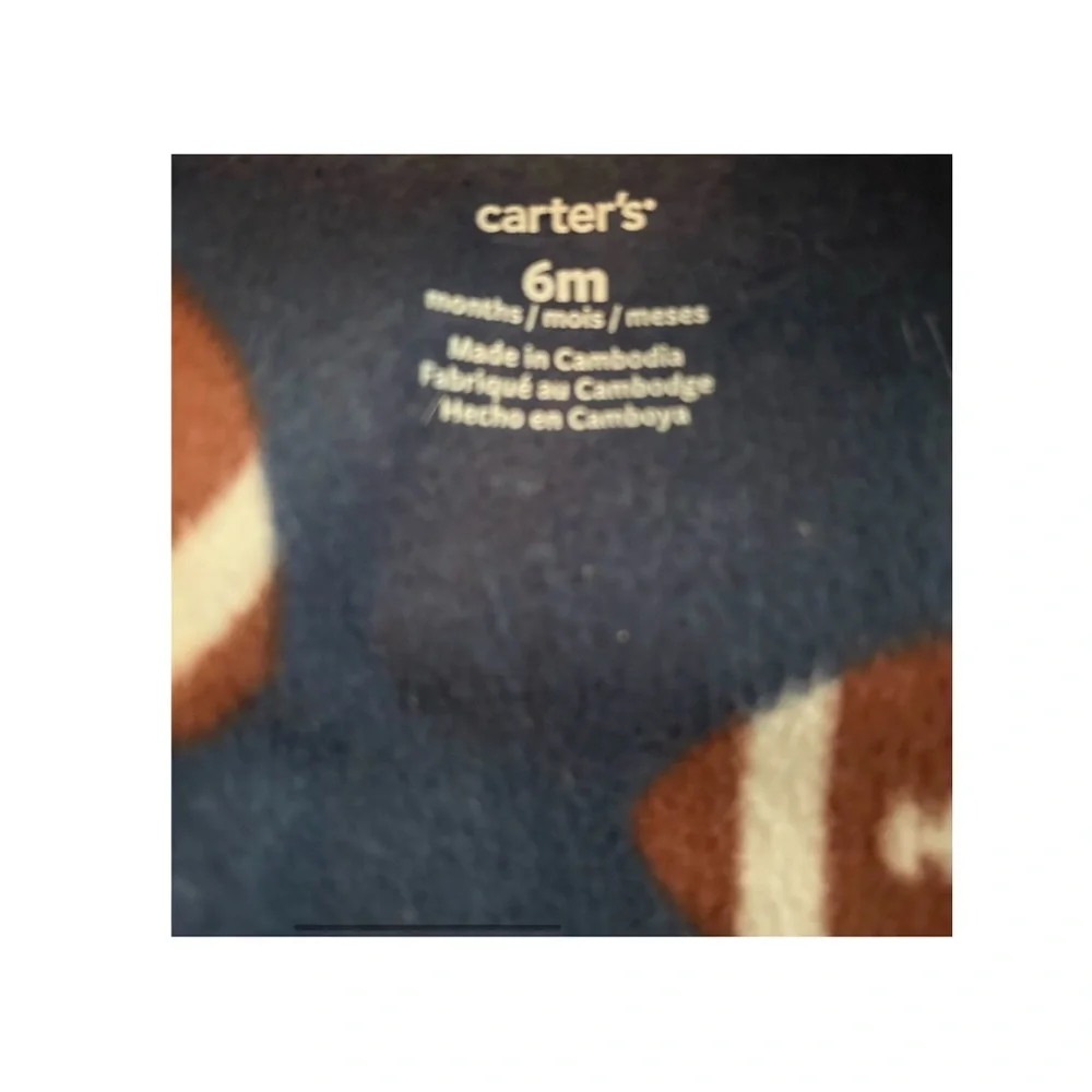 🇺🇸❄️👍GUC CARTER’s | 6m | Unisex Baby warm pyjama sleeper - Football 🏈 - Picture 6 of 12